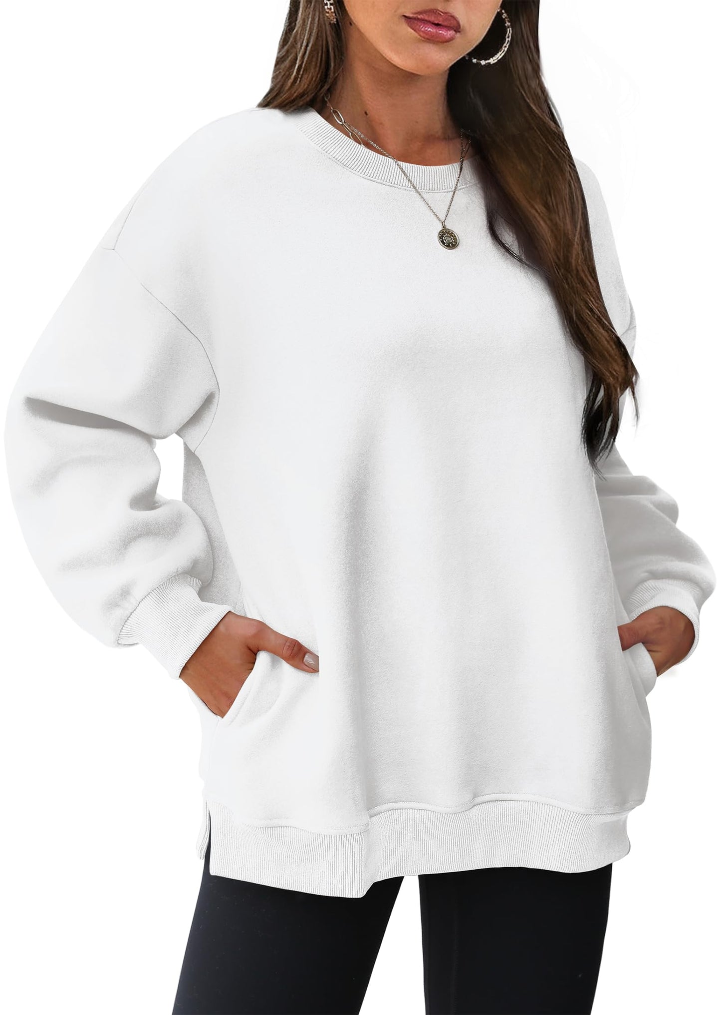 Maria® |Oversized sweatshirt med rund hals och fickor