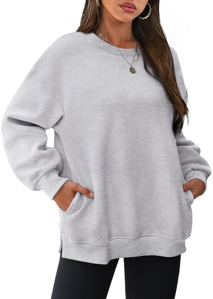 Maria® |Oversized sweatshirt med rund hals och fickor