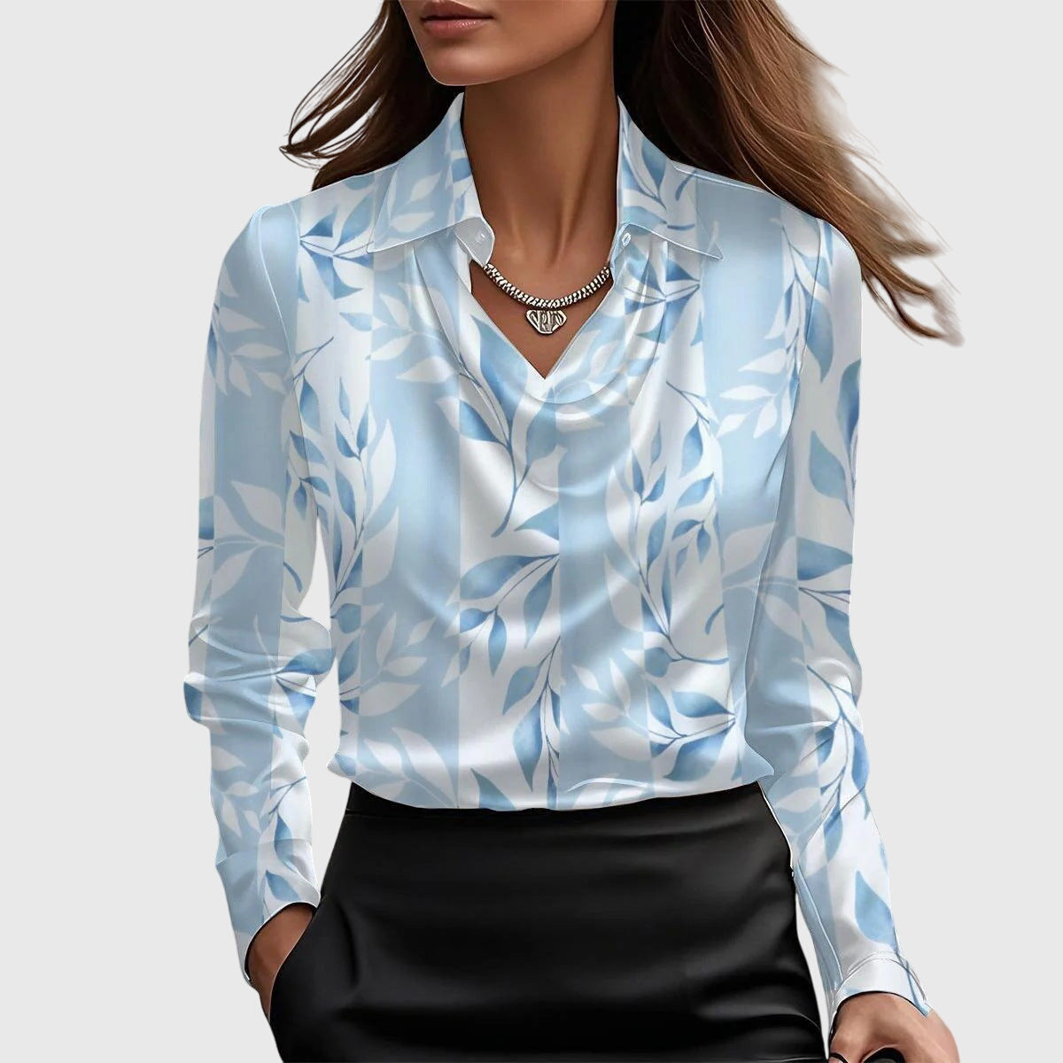 light blue with a floral pattern / 3XL